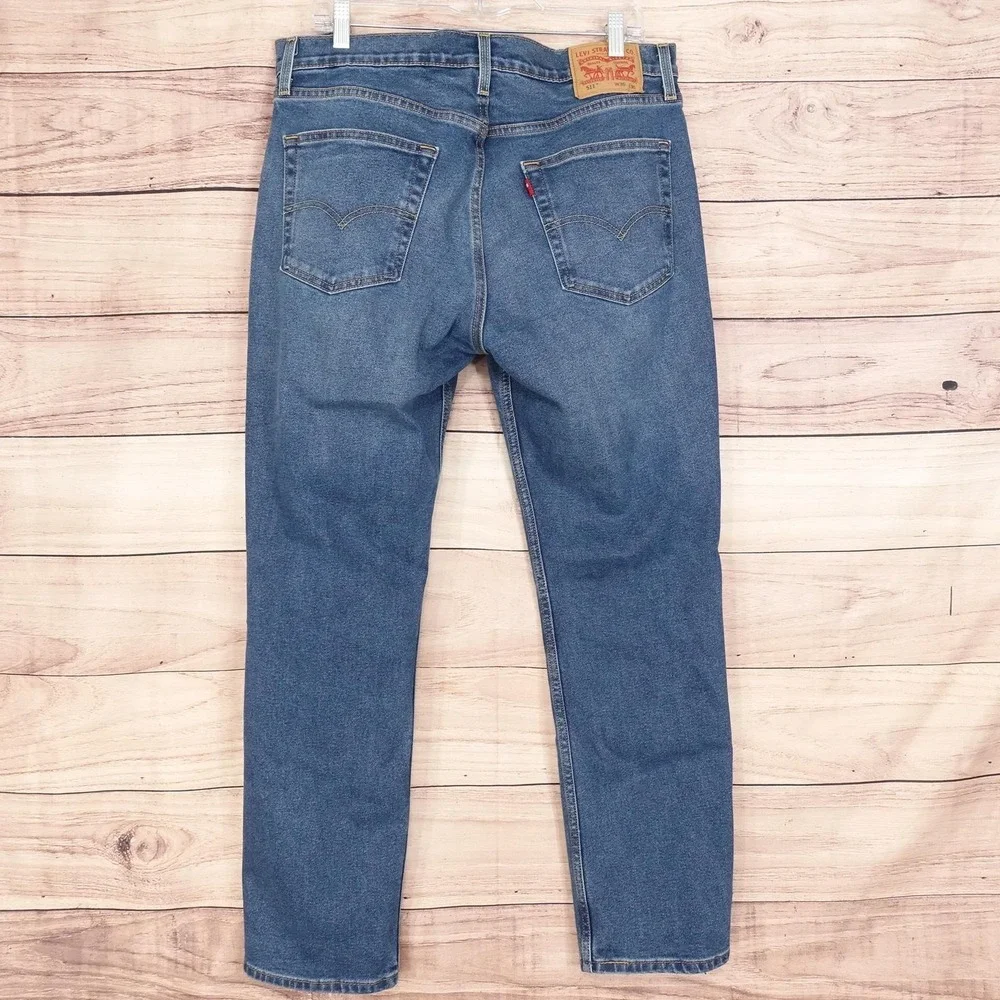 Levis 511 Jeans Mens 36x30 Blue Medium Wash Slim Fit Stretch Denim Pants